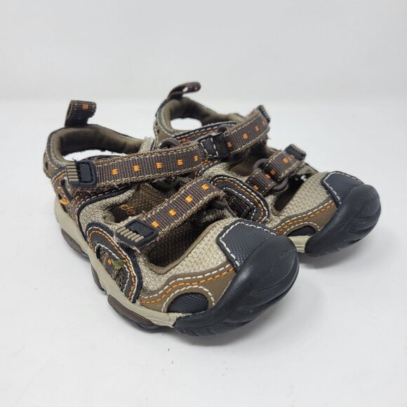 StrideRite Baby Boys 4M NMS Ogden Leather Sandals Hook & Loop Closure - Picture 3 of 10